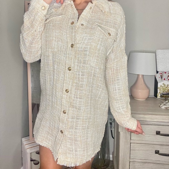 NWOT SKULLHOUSE TWEED FLANNEL DRESS - Picture 5 of 9